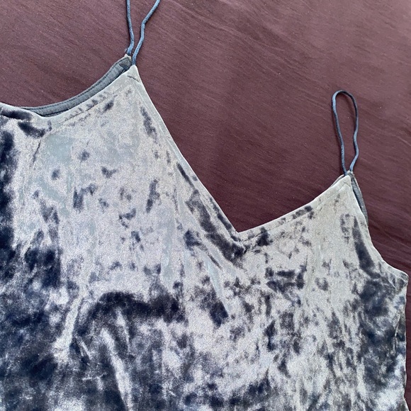 H&M Divided Blue Velvet Camisole Top - Picture 3 of 5